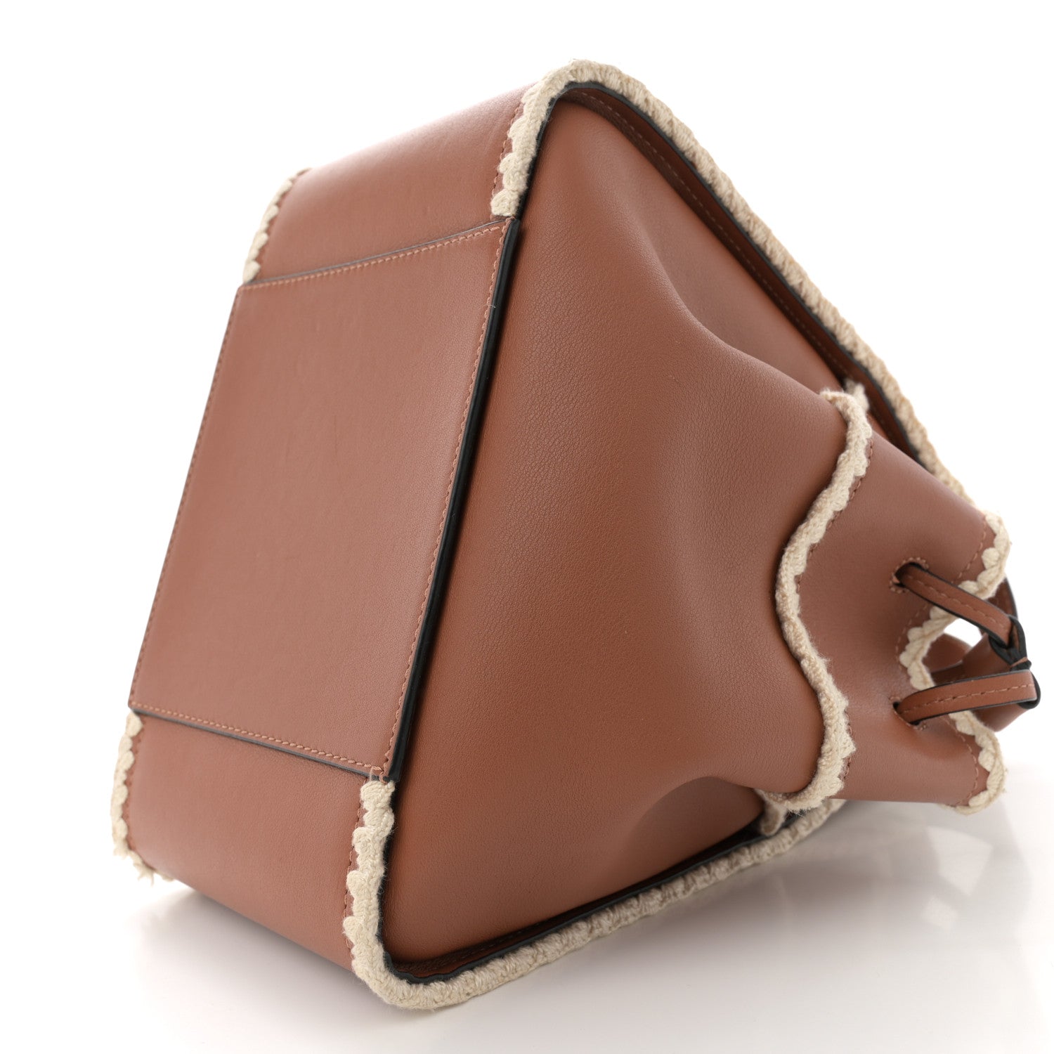 Loewe Calfskin Small Crochet Trim Hammock Shoulder Bag Tan 1671878