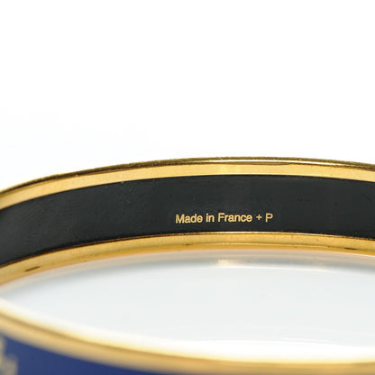 Hermes Enamel Printed Narrow Caleche Bracelet 70 Bleu Royal 4 of 4