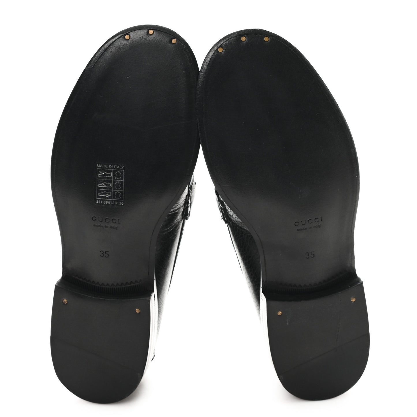 Goatskin Womens Logo 15mm Loafers 35 Black