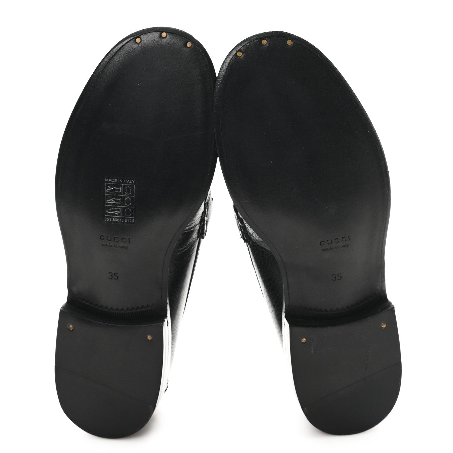 Gucci Goatskin Womens Logo 15mm Loafers 35 Black 6 of 9