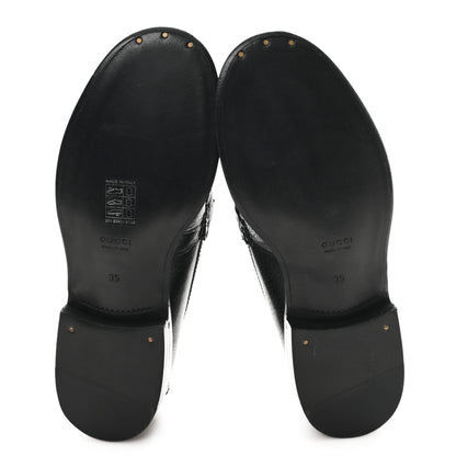 Gucci Goatskin Womens Logo 15mm Loafers 35 Black 6 of 9