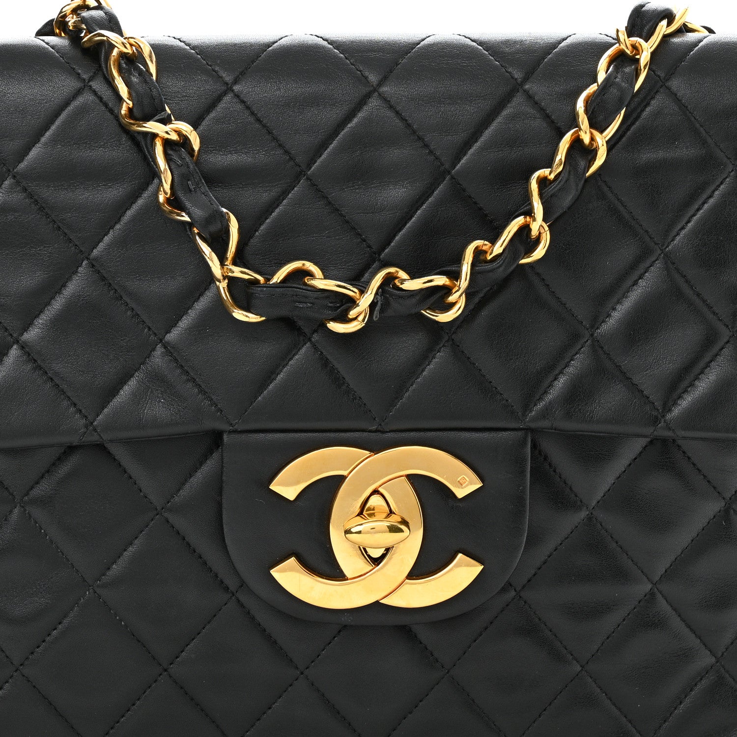 Chanel Lambskin Quilted XL Jumbo Single Flap Black 8 of 10
