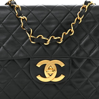 Chanel Lambskin Quilted XL Jumbo Single Flap Black 8 of 10