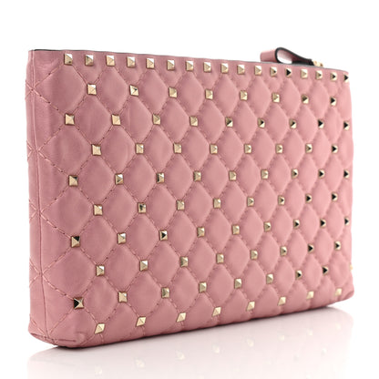 Valentino Garavani Nappa Rockstud Spike Side Slip Zip Clutch Lipstick 2 of 6