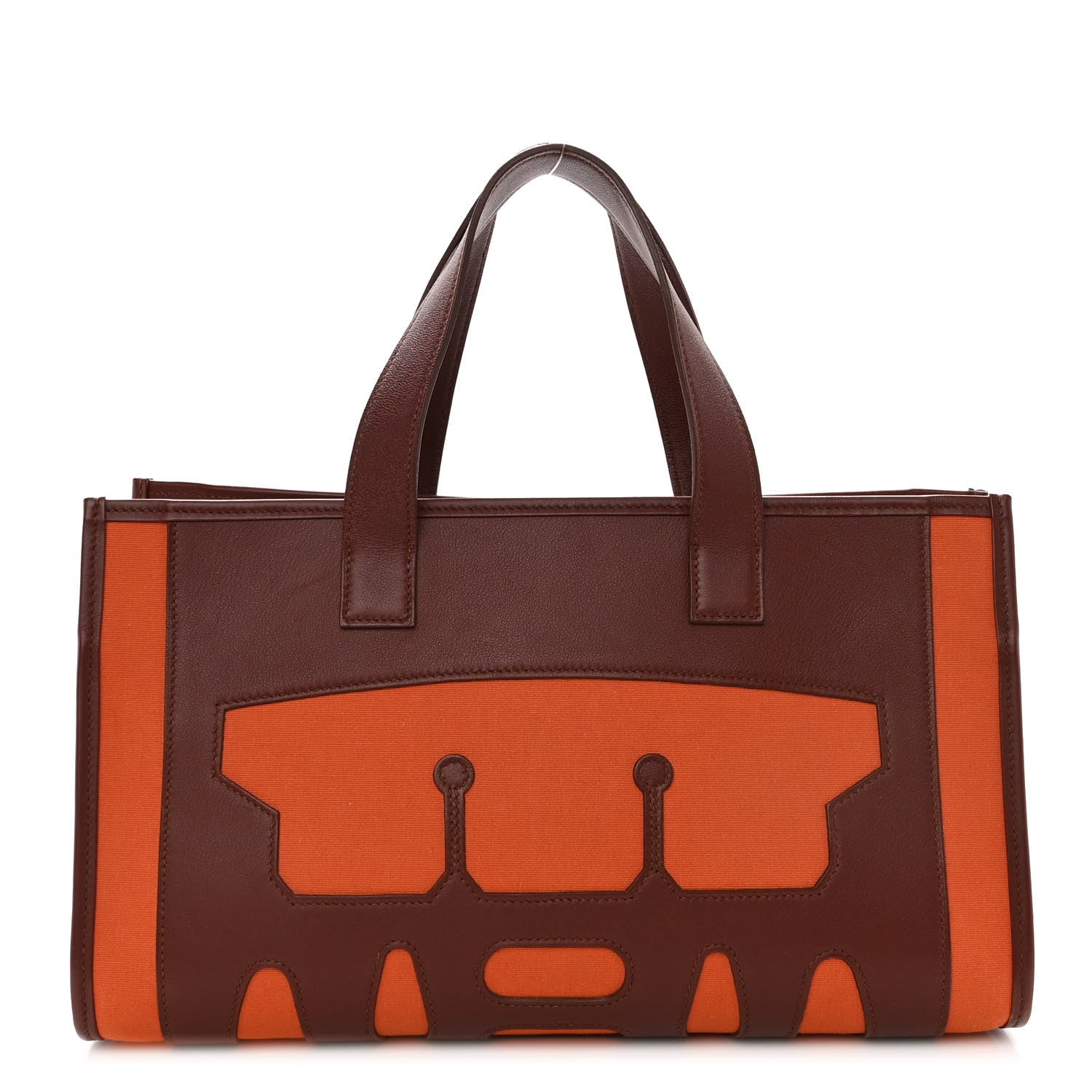 Hermes Swift Felt Petit H Decoupe Basse PM Skeleton Tote Rouge H Orange 1 of 11