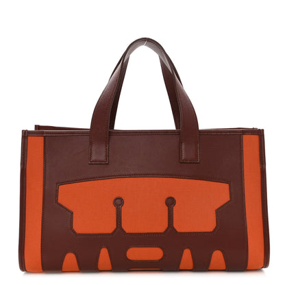 Hermes Swift Felt Petit H Decoupe Basse PM Skeleton Tote Rouge H Orange 1 of 11