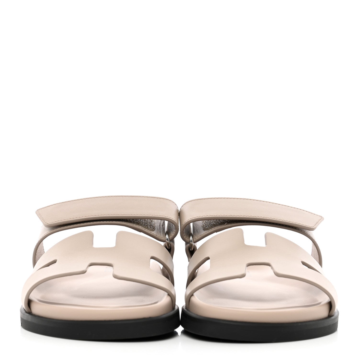 Hermes Calfskin Womens Chypre Sandals 38 Beige Mastic 2 of 9