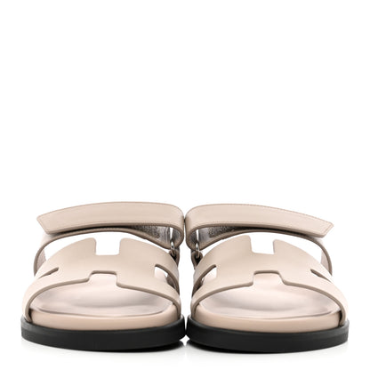 Hermes Calfskin Womens Chypre Sandals 38 Beige Mastic 2 of 9