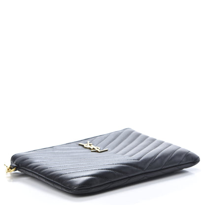 Saint Laurent Matelasse Chevron Monogram A5 Wristlet Black 4 of 8
