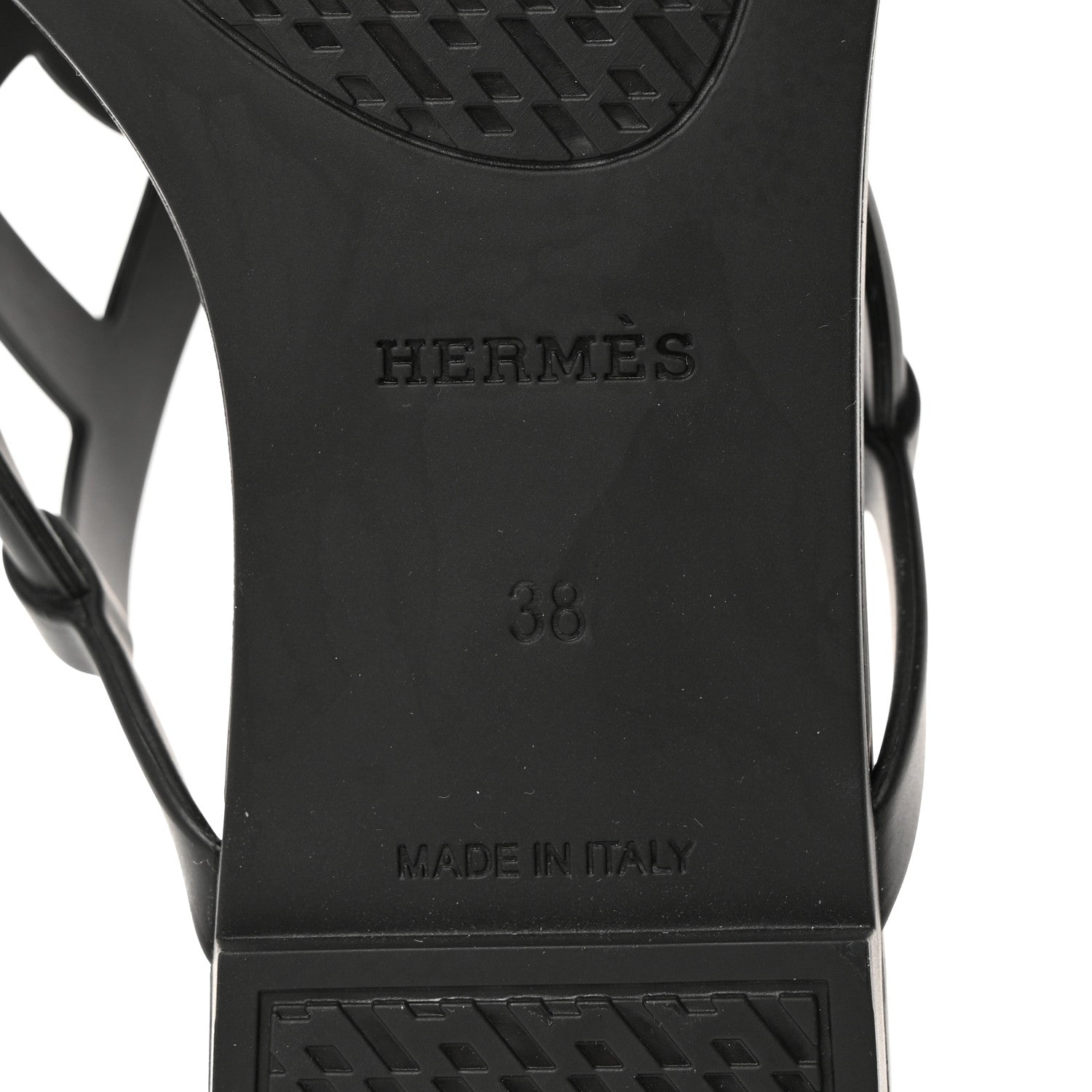 Hermes Rubber Womens Egerie Sandals 38 Black 8 of 9