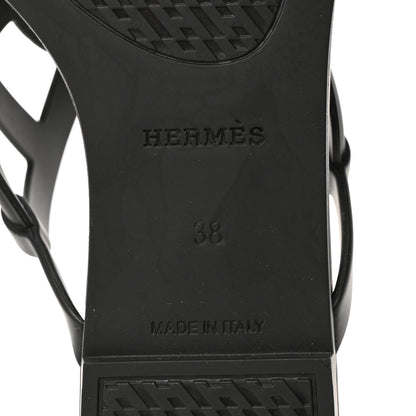 Hermes Rubber Womens Egerie Sandals 38 Black 8 of 9