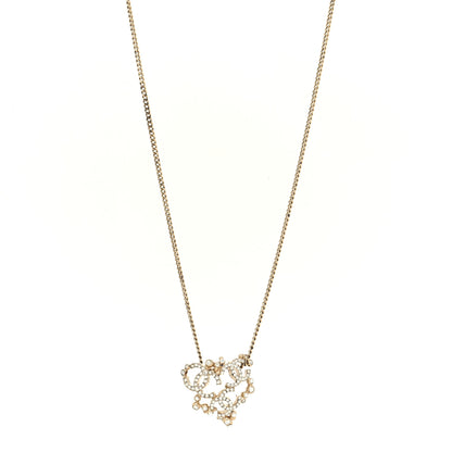 Chanel Crystal CC Pendant Necklace Gold 1 of 4