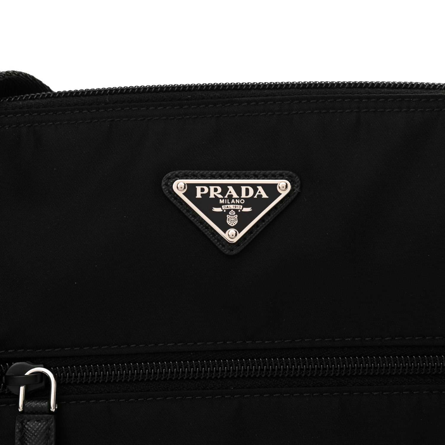 Prada Tessuto Nylon Saffiano Flat Messenger Bag Black 9 of 9