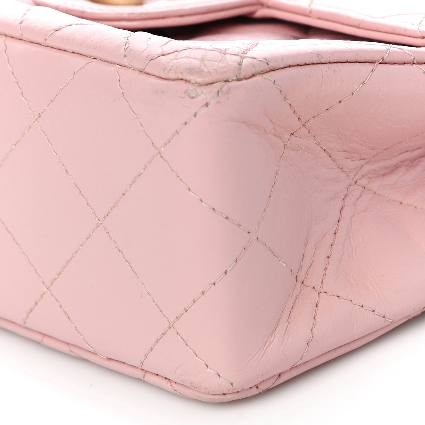 Lambskin Quilted Mini Square Flap Bag Light Pink