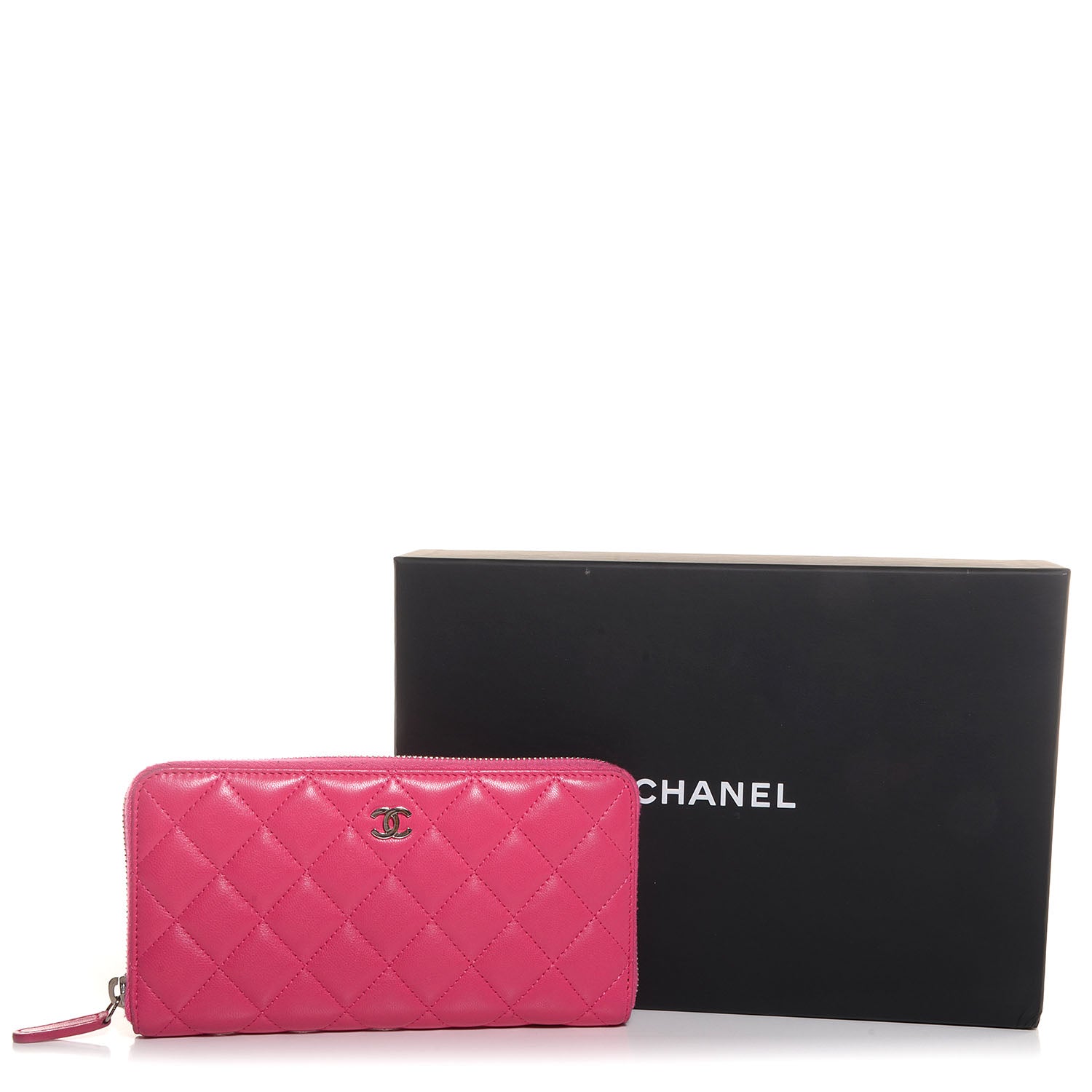 Chanel Lambskin Zip Around Large Gusset Wallet Fuchsia 5 of 11