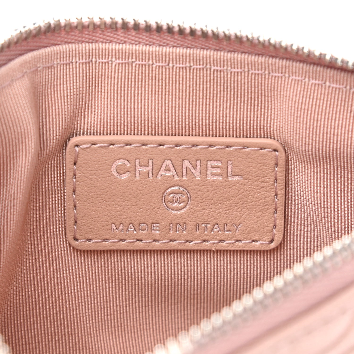 Chanel Goatskin Camellia Embossed Cosmetic Pouch Light Pink 6 of 7