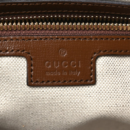 Gucci GG Supreme Monogram Azalea Calfskin Retro Interlocking G Wristlet Messenger Bag Beige Ebony Brown Sugar Beige Ebony Brown Sugar 6 of 10