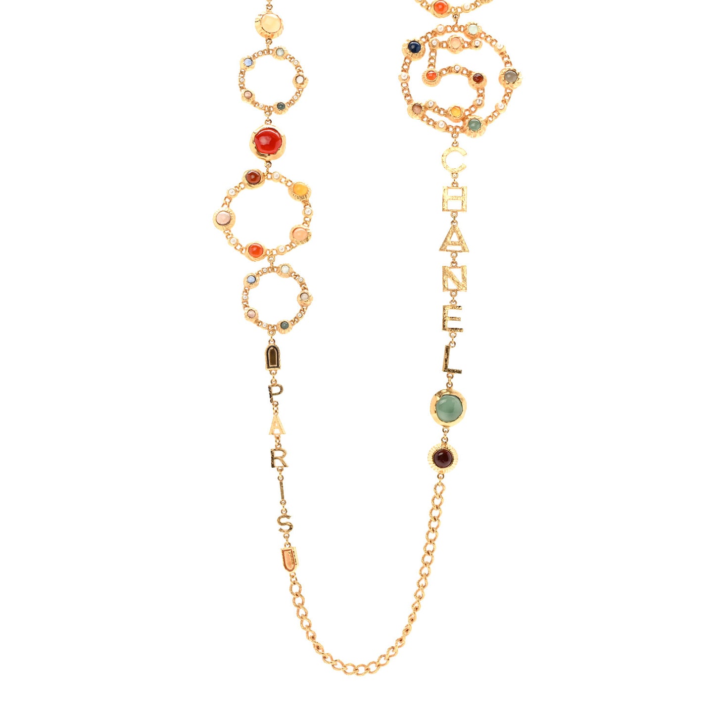 Pearl Gripoix Crystal No 5 Medallion Necklace Gold