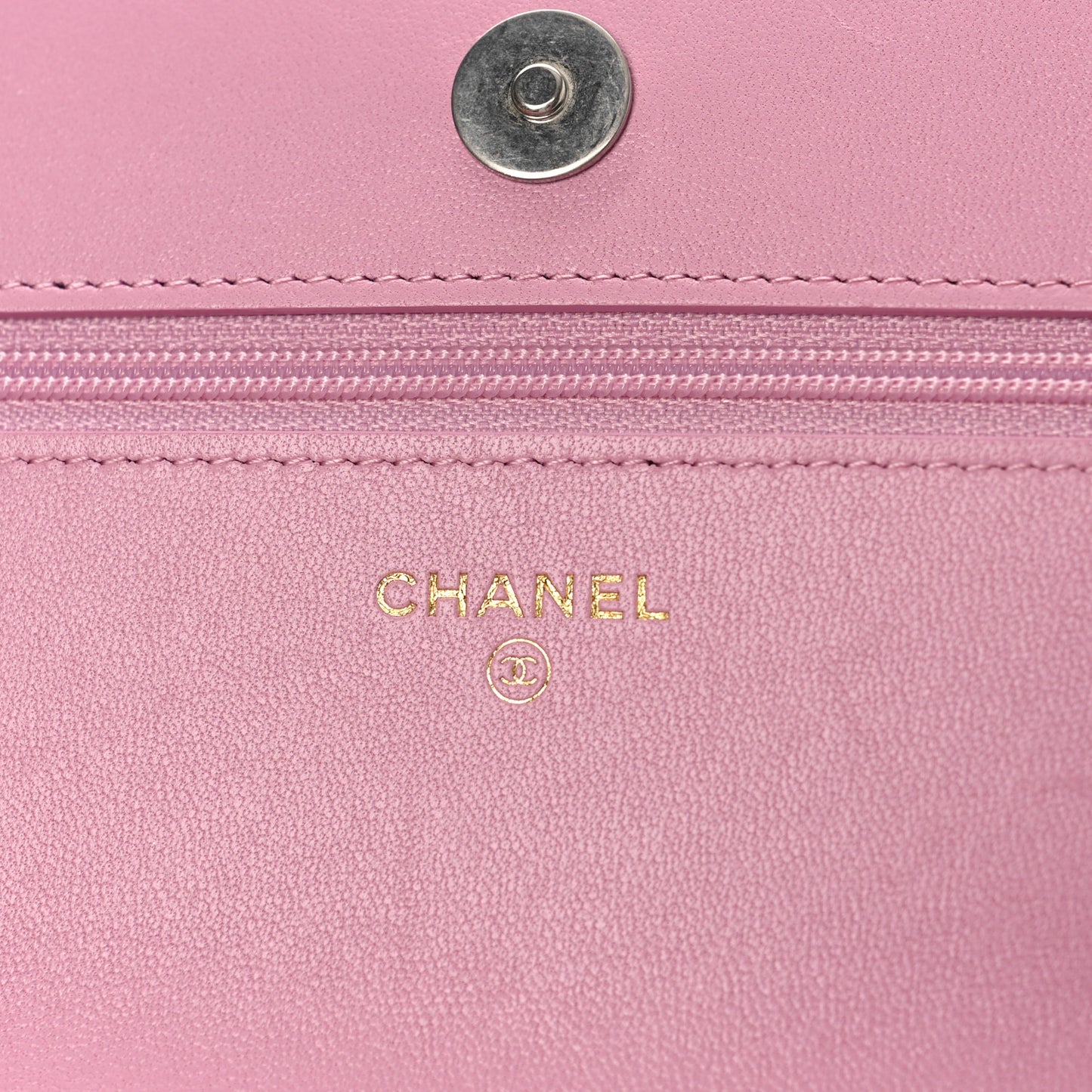 Lambskin Quilted Chanel 19 Wallet On Chain WOC Dark Pink