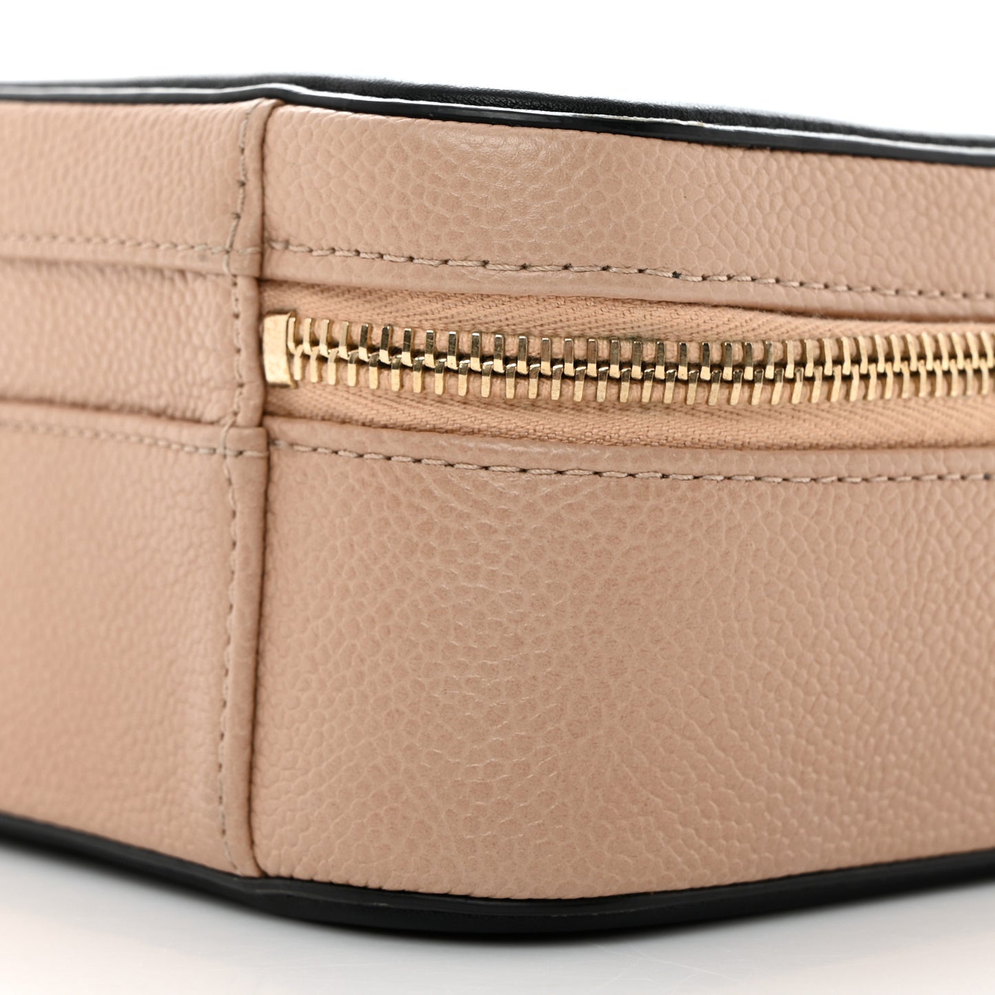 Caviar Quilted Medium CC Filigree Vanity Case Beige Black