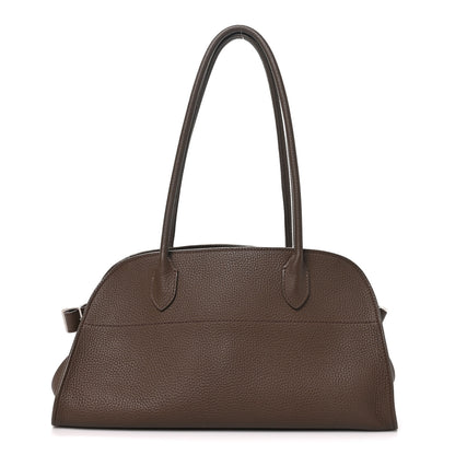 The Row Matte Grained Calfskin Margaux Shoulder 12  Dark Olive 1 of 9