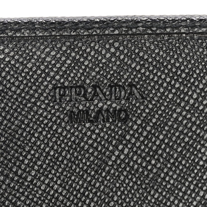 Prada Saffiano Triangle Flap Wallet Black 13 of 16
