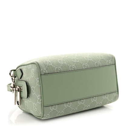 Gucci Denim GG Monogram Calfskin Mini Ophidia Top Handle Bag Pale Green 4 of 10