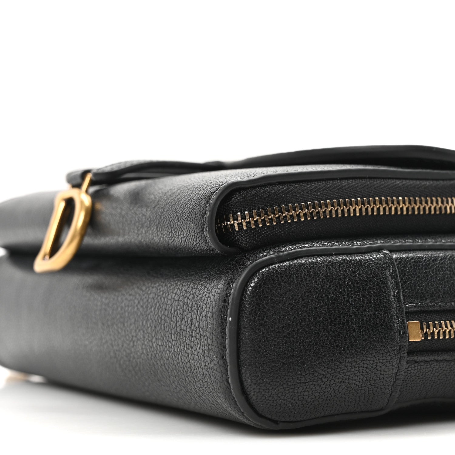 Christian Dior Goatskin Double Saddle Pouch Black 9 of 9