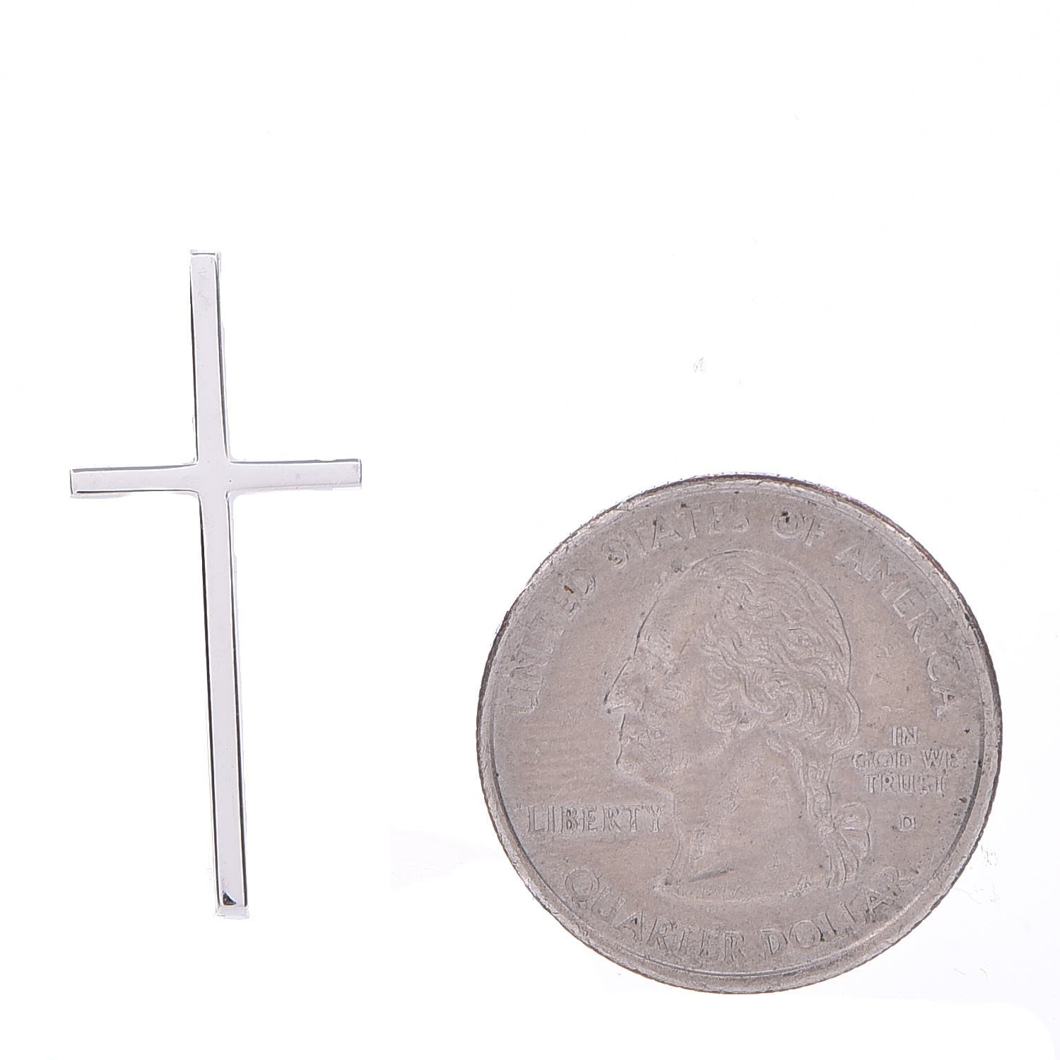 Tiffany 18K White Gold Metro Cross Pendant 2 of 6