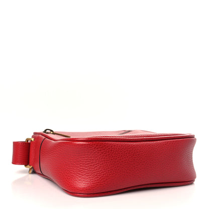 Gucci Grained Calfskin Logo Messenger Bag Hibiscus Red 4 of 9