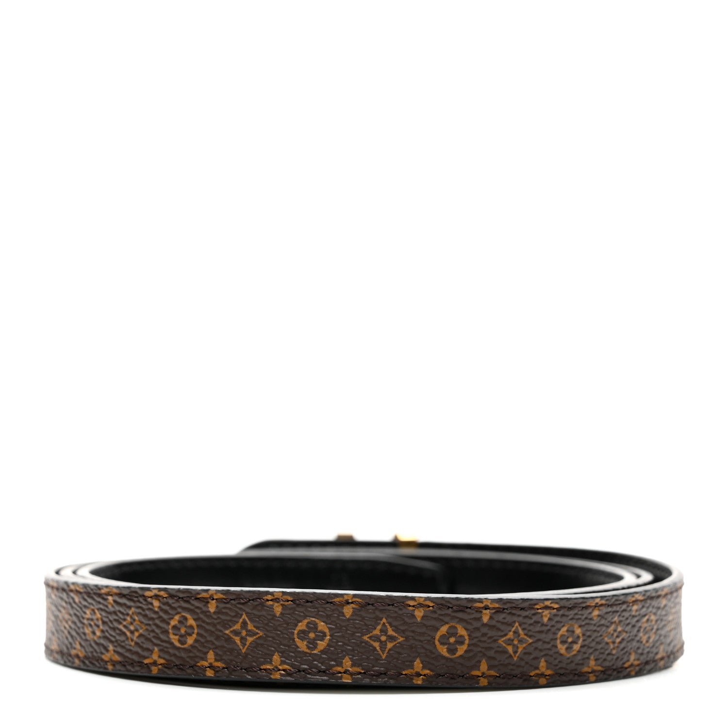 Louis Vuitton Calfskin Monogram 15mm Mini LV Reversible Belt 90 36 Black 2 of 5
