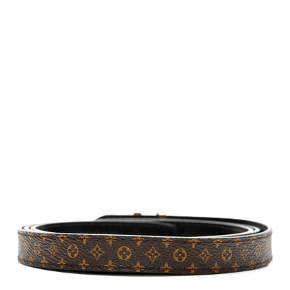 Louis Vuitton Calfskin Monogram 15mm Mini LV Reversible Belt 90 36 Black 2 of 5
