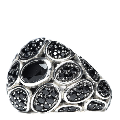John Hardy Sterling Silver Black Sapphire Chalcedony Small Kali Lava Dome Ring 54 7 3 of 5