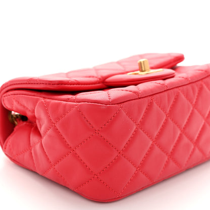 Chanel Lambskin Quilted Mini Pearl Crush Flap Red 9 of 10