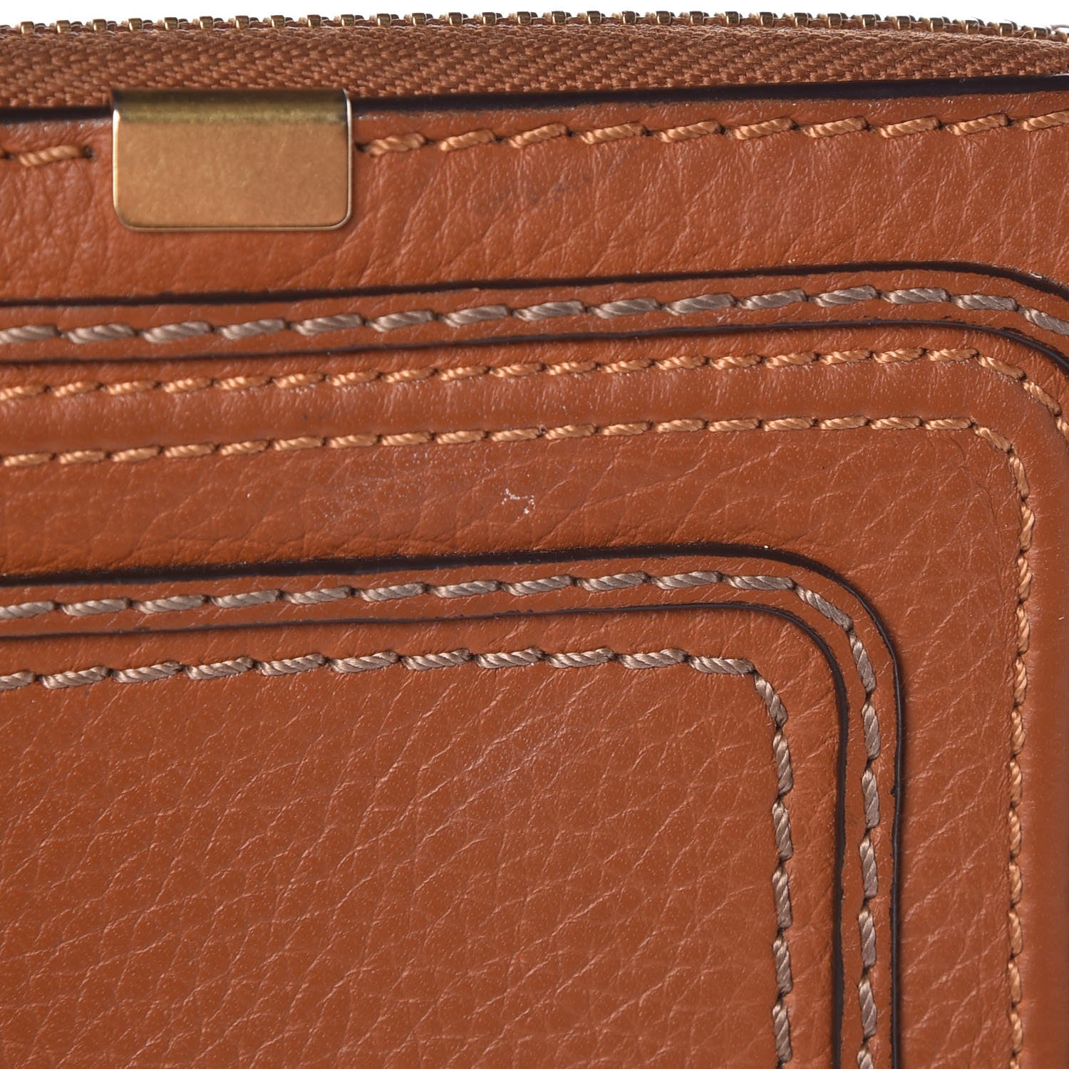 Chloe Grained Calfskin Marcie Long Zip Around Wallet Tan 9 of 9