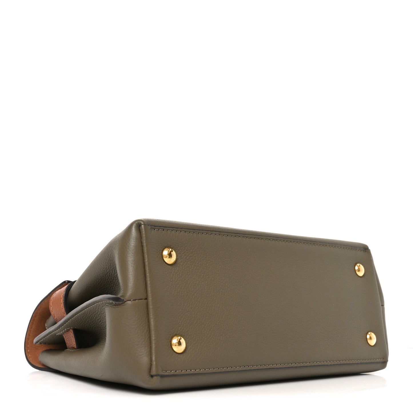 Soft Calfskin Lockme Ever BB Smokey Brown Quartz Green
