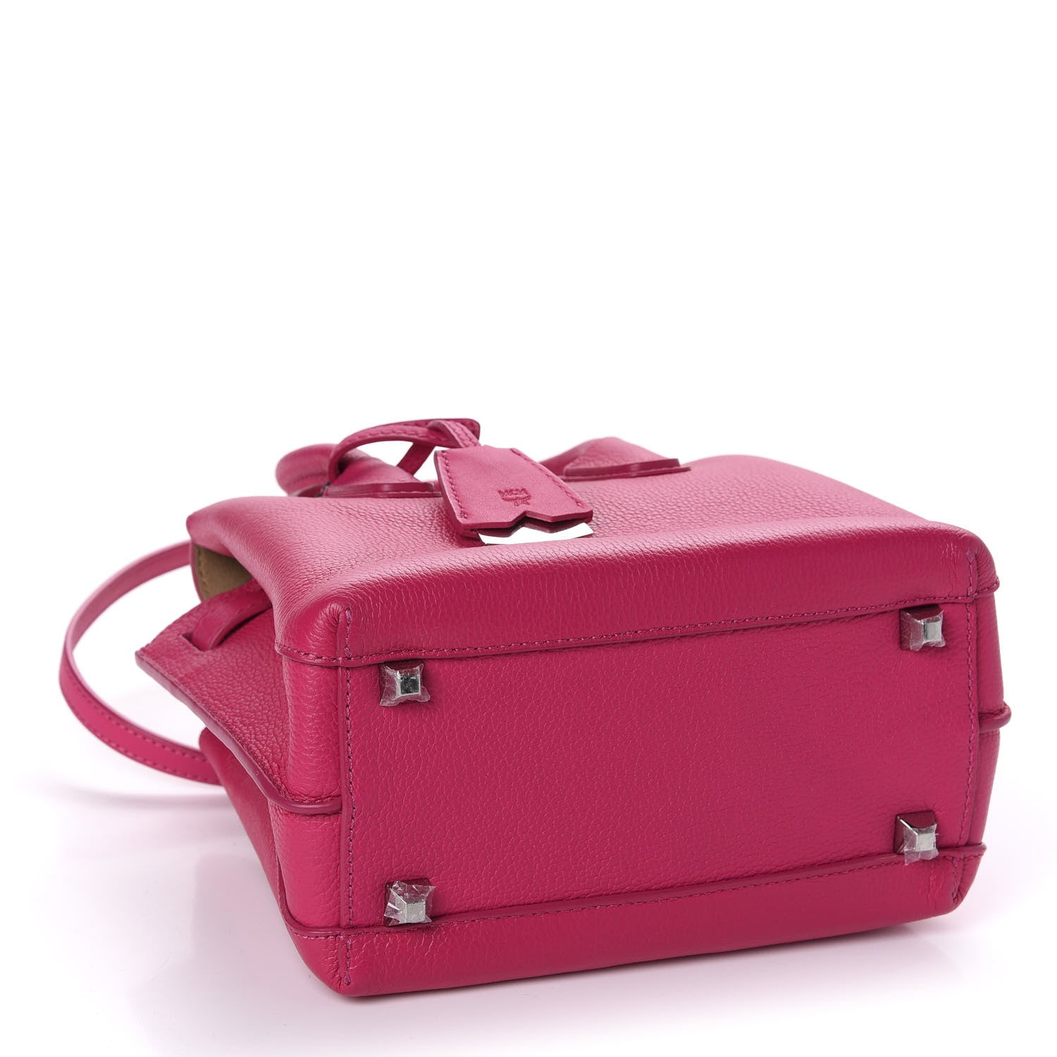 MCM Grained Calfskin Mini Milla Tote Beetroot Pink 4 of 9