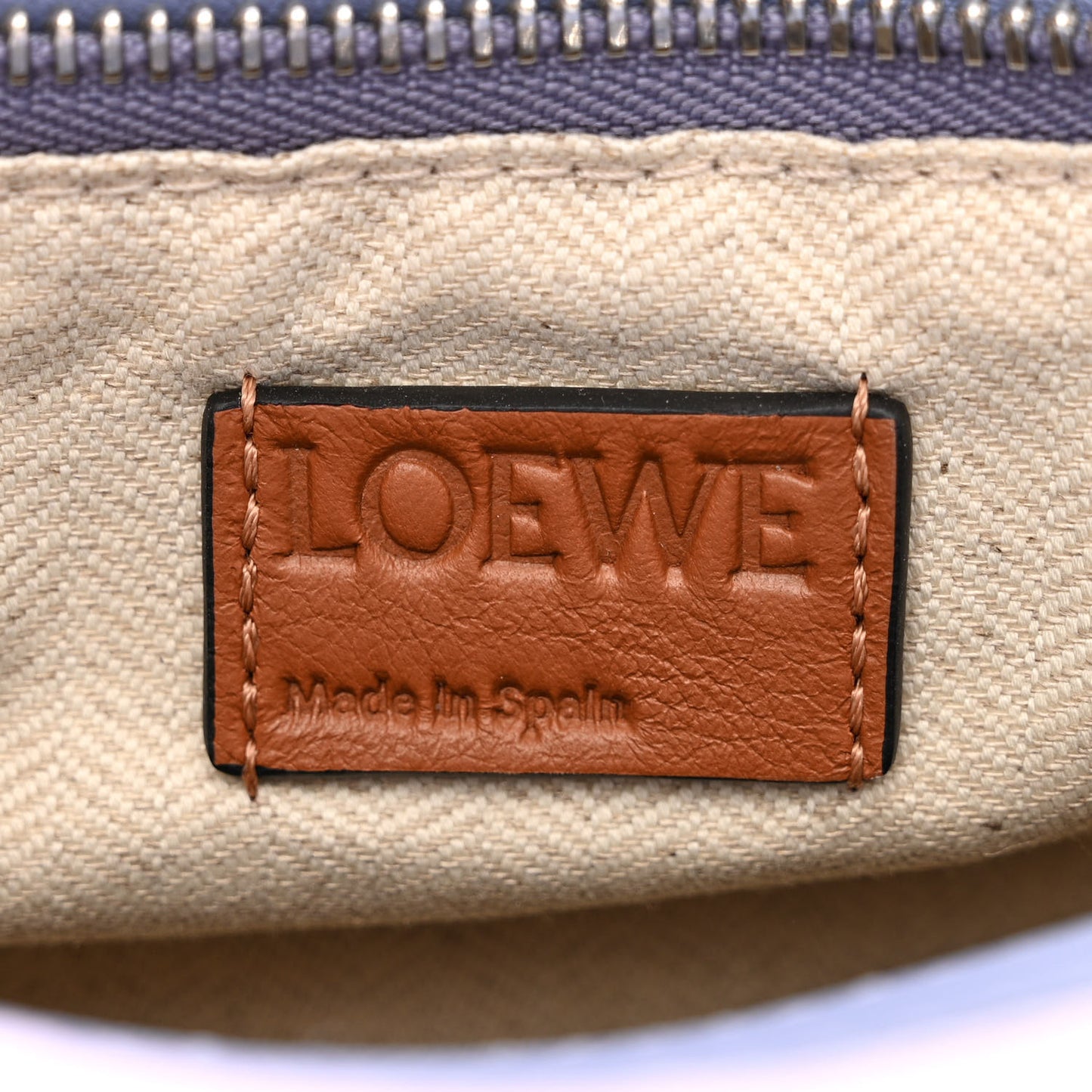 Calfskin Small Puzzle Bag Blueberry Kaolin Tan