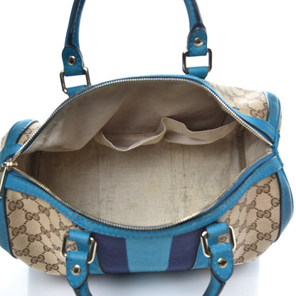 Gucci Monogram Vintage Web Medium Boston Teal 5 of 20