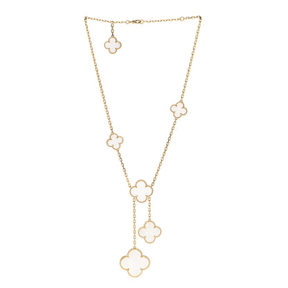 Van Cleef & Arpels 18K Yellow Gold Mother of Pearl 6 Motifs Magic Alhambra Necklace 3 of 6