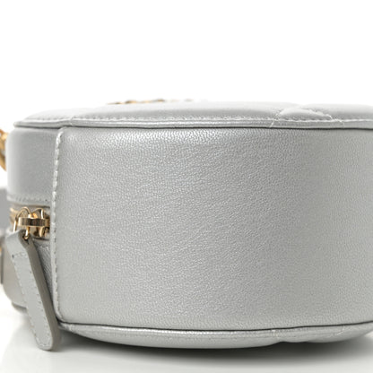 Chanel Metallic Lambskin Quilted Chanel 19 Round Clutch With Chain Silver Silver 9 of 13