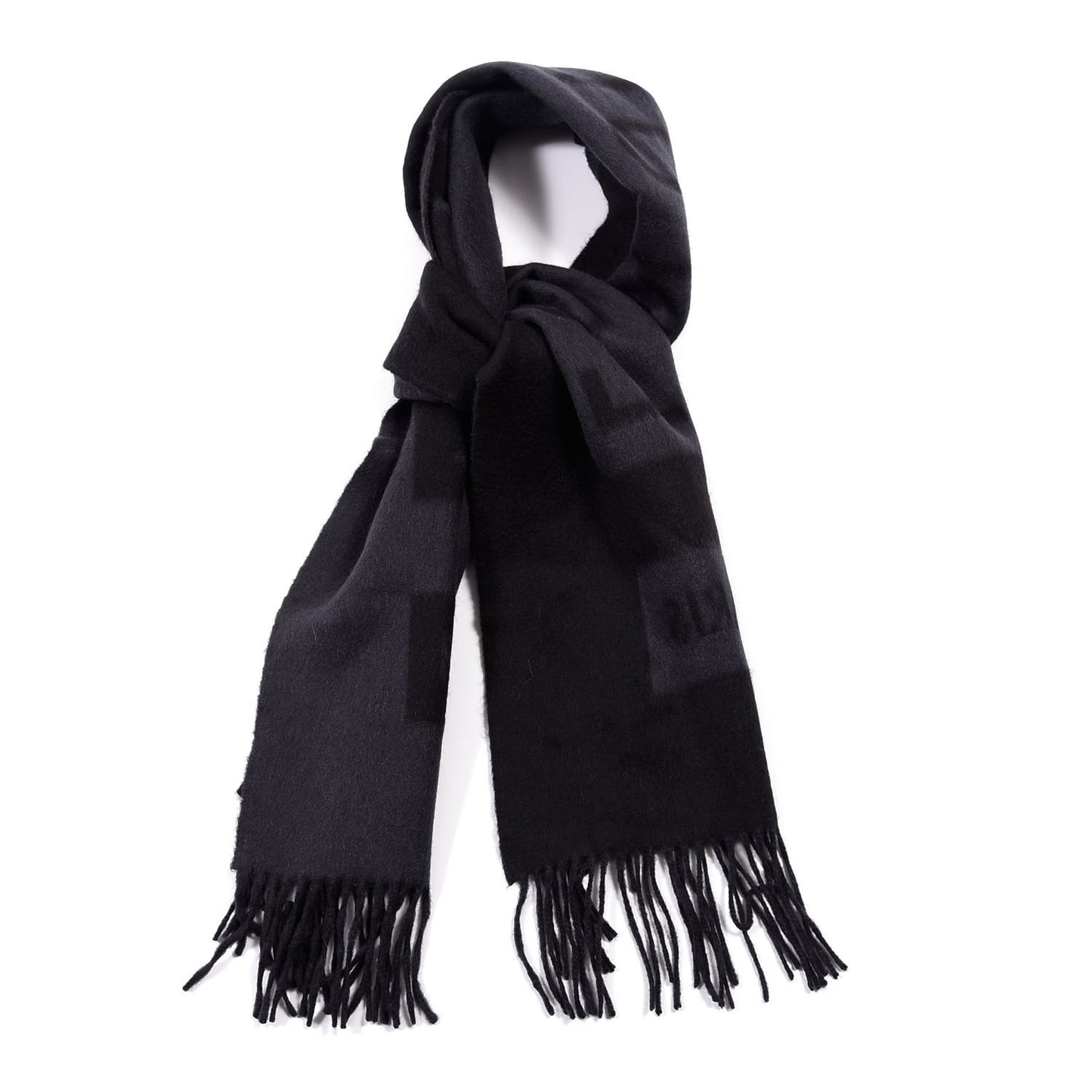 Cashmere Baroda Fringe Scarf Black