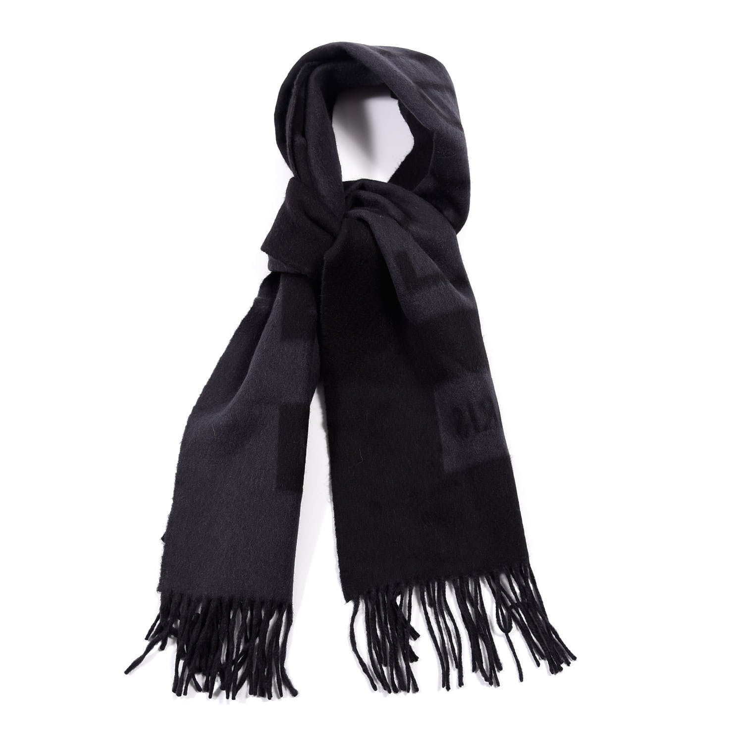 Louis Vuitton Cashmere Baroda Fringe Scarf Black 1 of 3