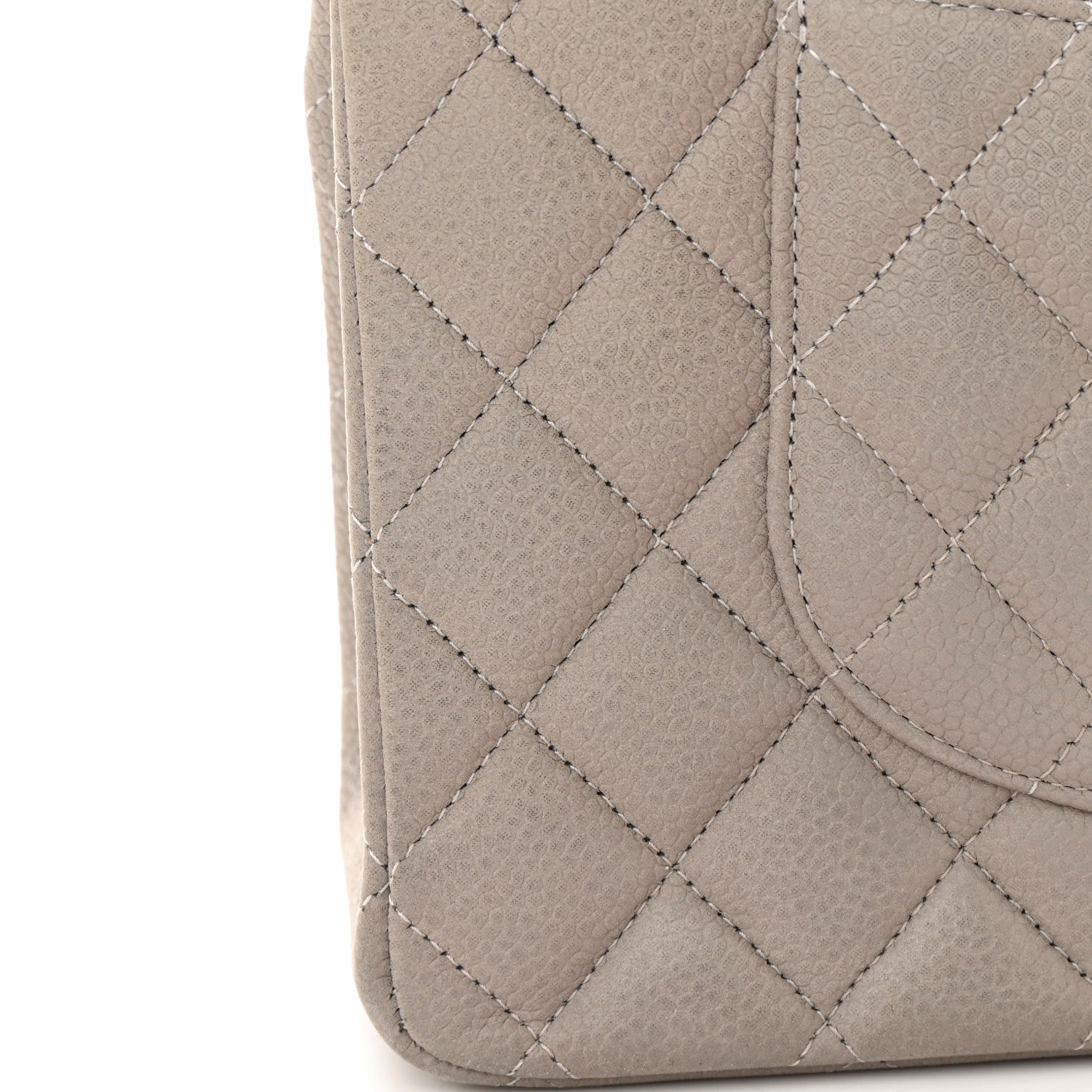 Chanel Iridescent Caviar Quilted Medium Double Flap Grey 14 of 16