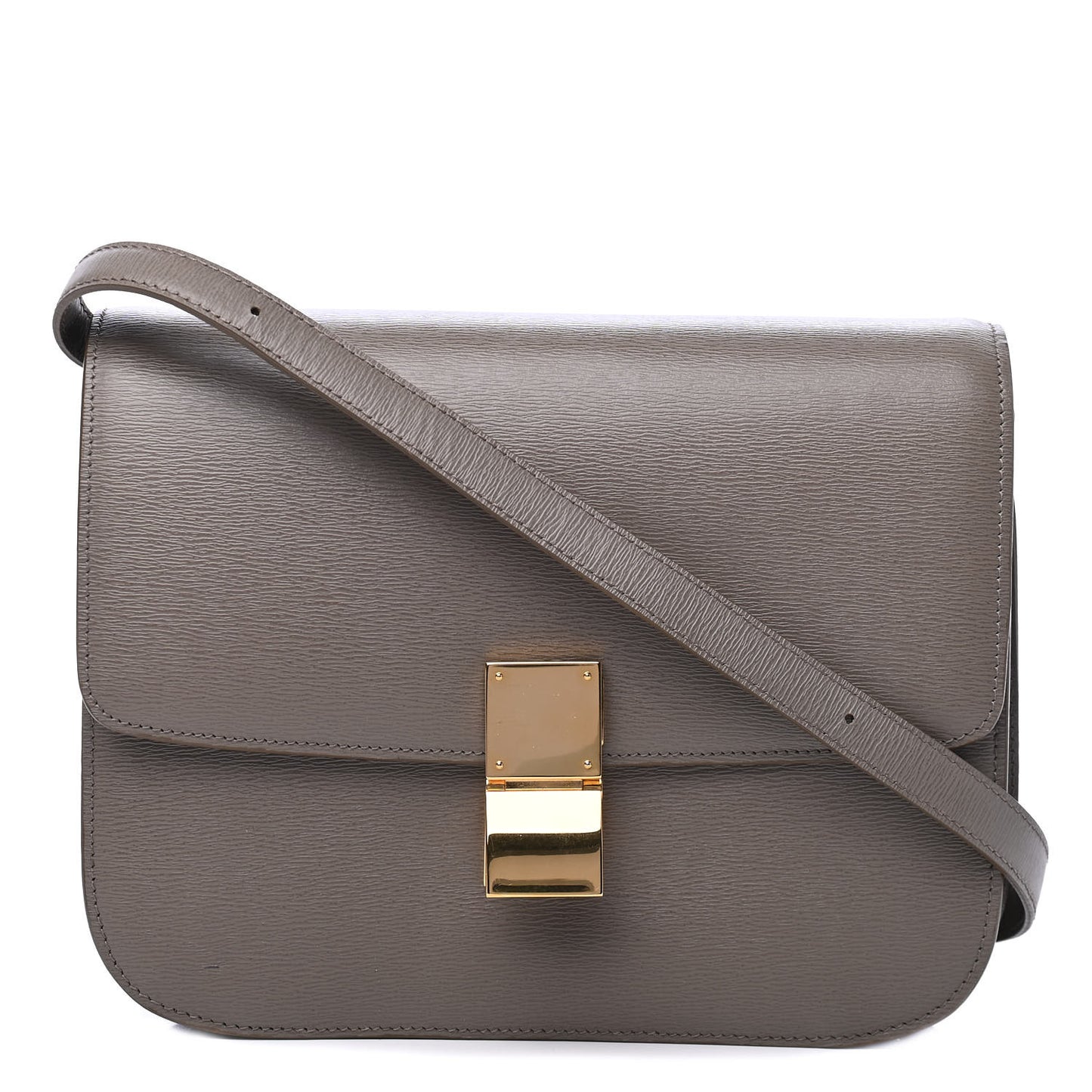 Liege Calfskin Medium Classic Box Flap Bag Souris