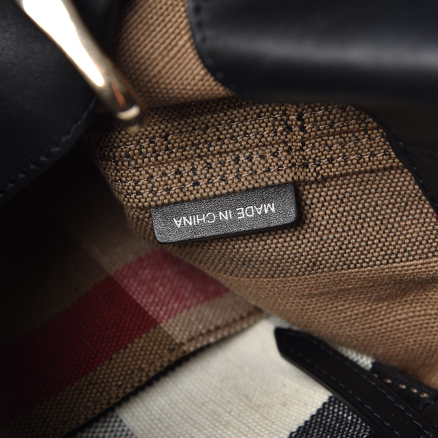 Burberry Canvas Mega Check Medium Ashby Hobo Black 7 of 10