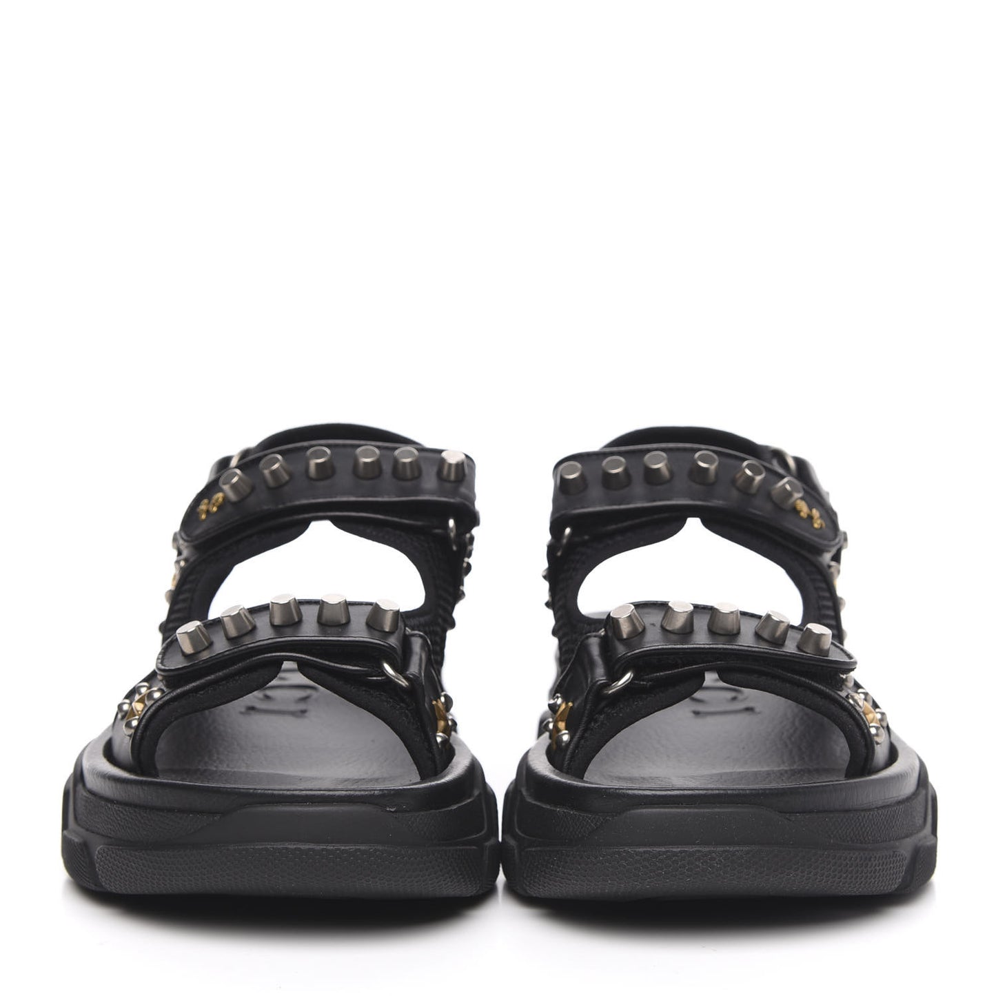 Nappa Mesh Studded Mens Aguru Sandals 8 Black