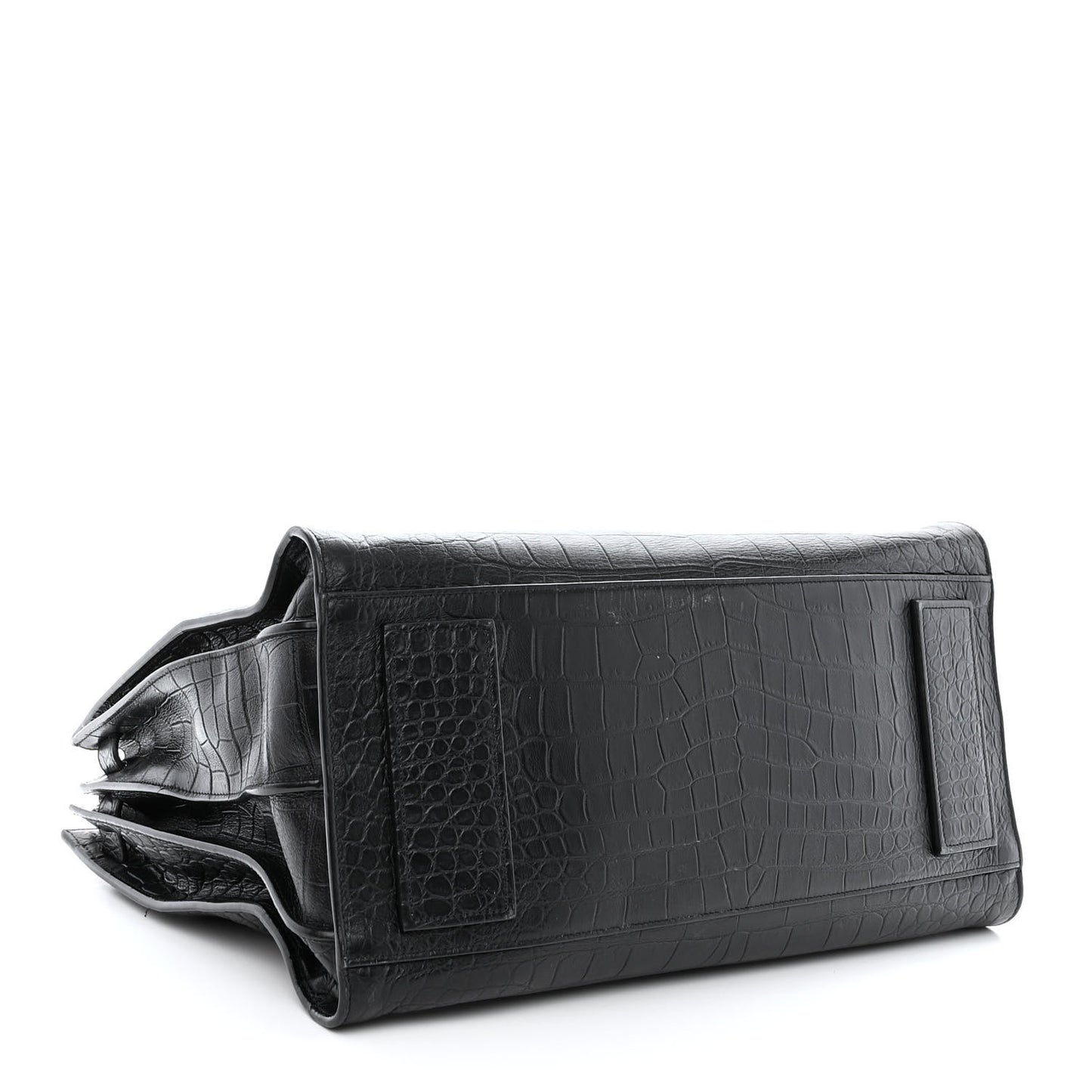 Calfskin Crocodile Embossed Large Souple Sac De Jour Black