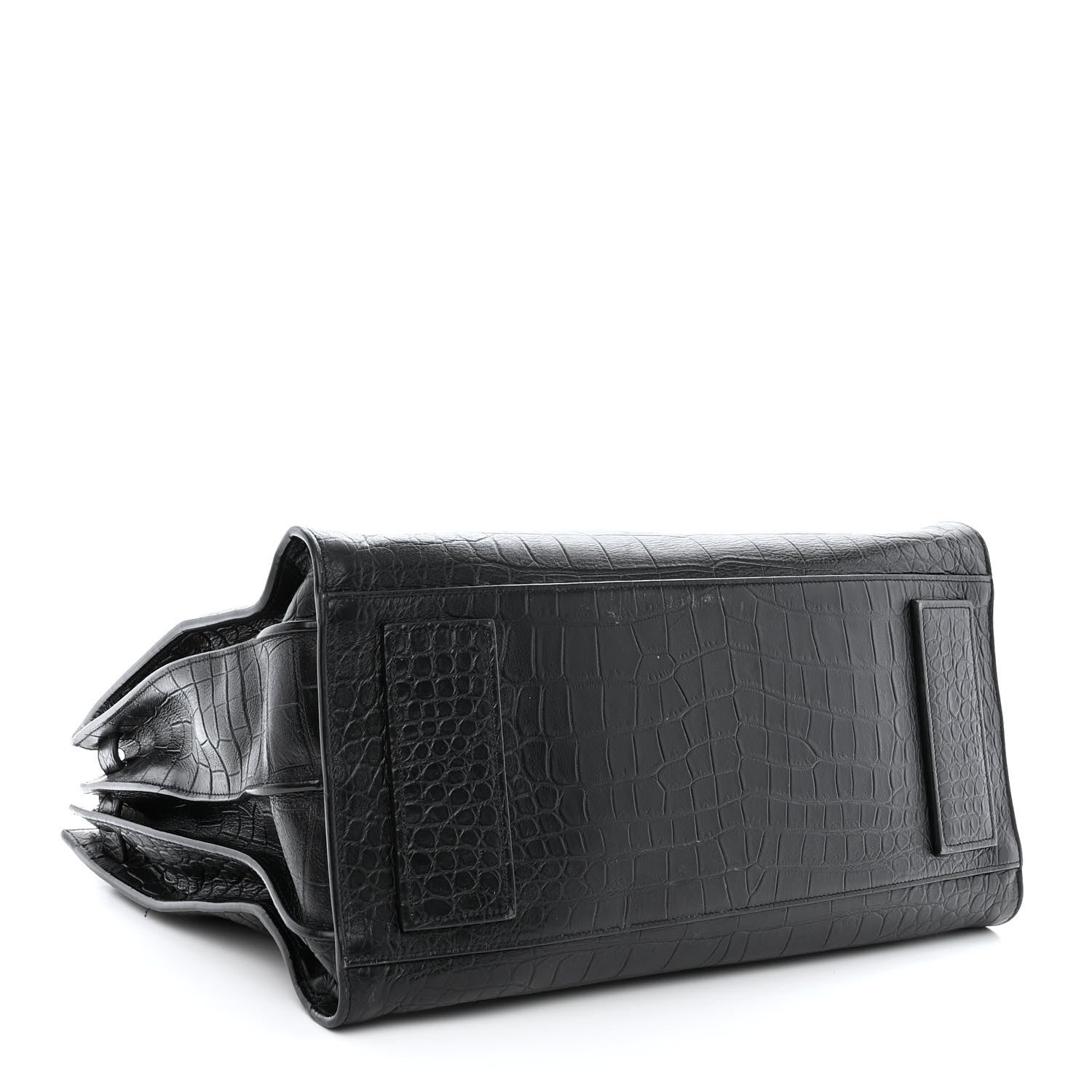 Saint Laurent Calfskin Crocodile Embossed Large Souple Sac De Jour Black 4 of 13