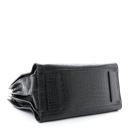 Saint Laurent Calfskin Crocodile Embossed Large Souple Sac De Jour Black 4 of 13